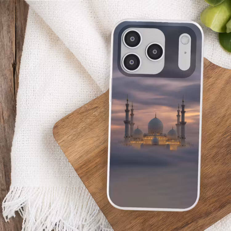 Zonsondergang - Moskee - Wolken - Islamitisch Telefoonhoesje iPhone 17 Pro klein -sfeer1
