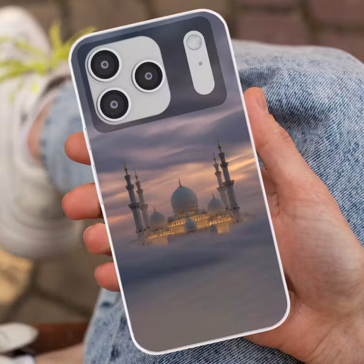Zonsondergang - Moskee - Wolken - Islamitisch Telefoonhoesje iPhone 17 Pro klein -sfeer2