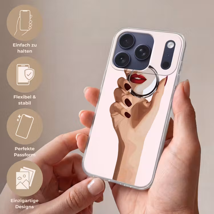 Spiegel - Rode lippen Telefoonhoesje iPhone 17 Pro klein -sfeer3_DE