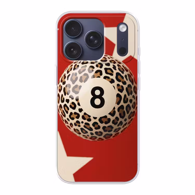 Spel - Dierenprint - Nummer 8 - Modern - Rood Telefoonhoesje iPhone 17 Pro klein -3d