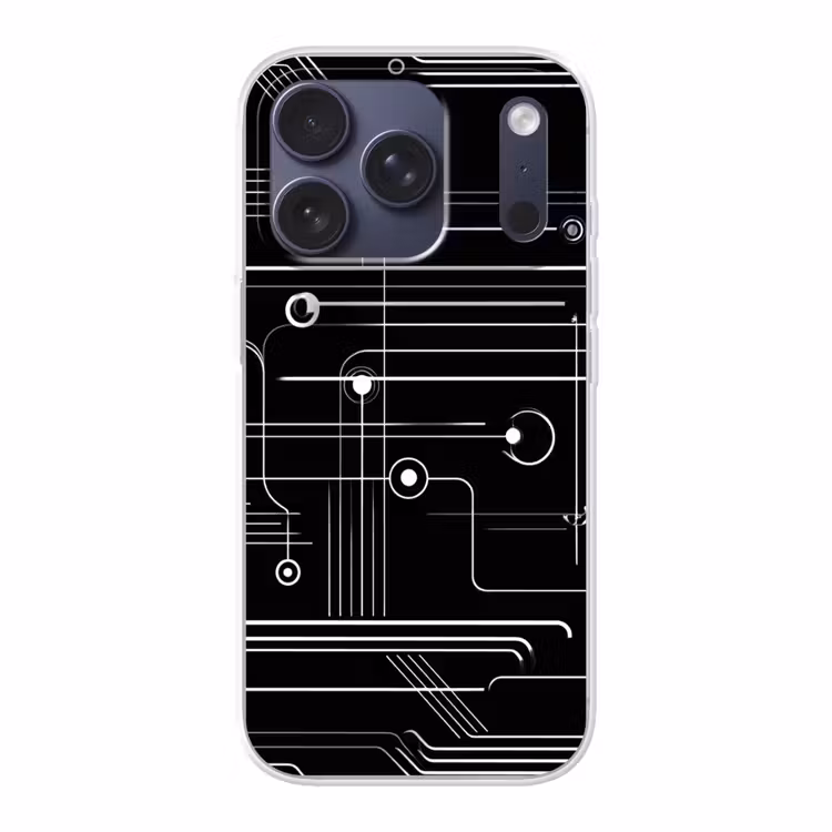 Gaming - Abstract - Lijnen - Rondjes - Zwart Telefoonhoesje iPhone 17 Pro klein -3d