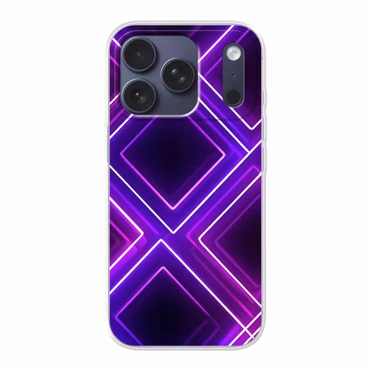 Gaming - Ruiten - Neon - Paars Telefoonhoesje iPhone 17 Pro klein -3d