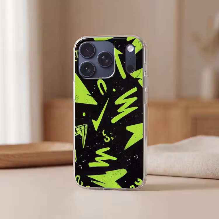 Gaming - Vormen - Pijlen - Abstract - Zwart Telefoonhoesje iPhone 17 Pro klein -sfeer2