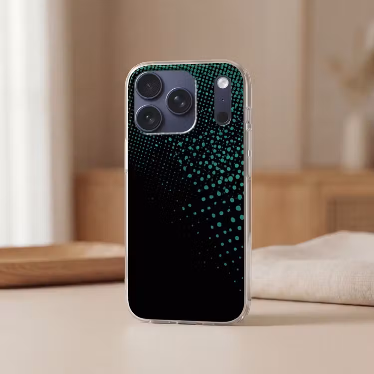 Gaming - Stippen - Groen - Vervagen Telefoonhoesje iPhone 17 Pro klein -sfeer2
