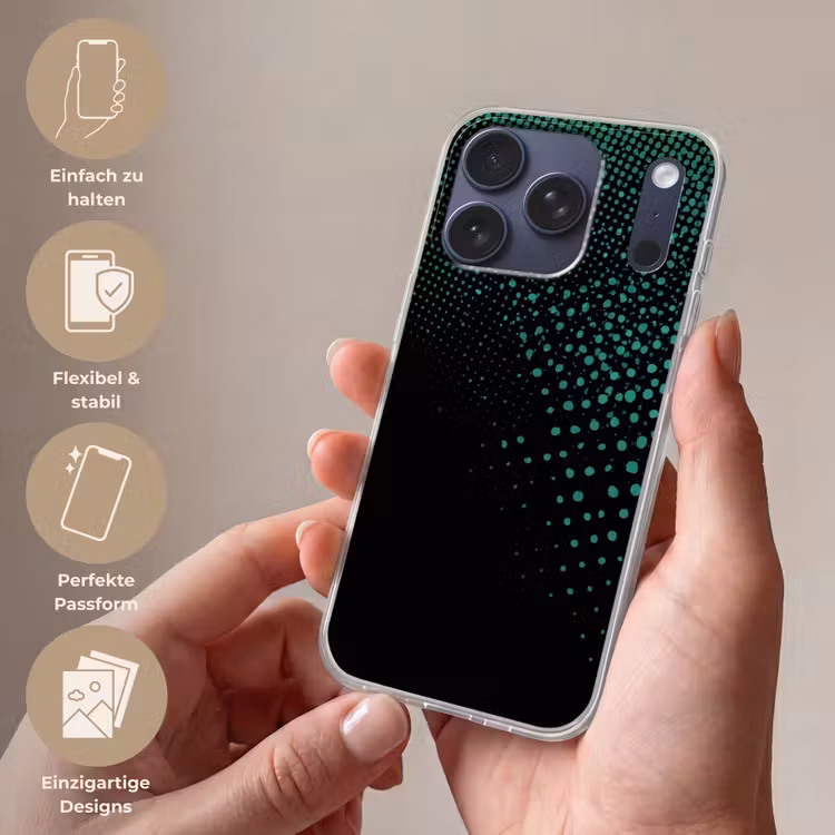 Gaming - Stippen - Groen - Vervagen Telefoonhoesje iPhone 17 Pro klein -sfeer3_DE