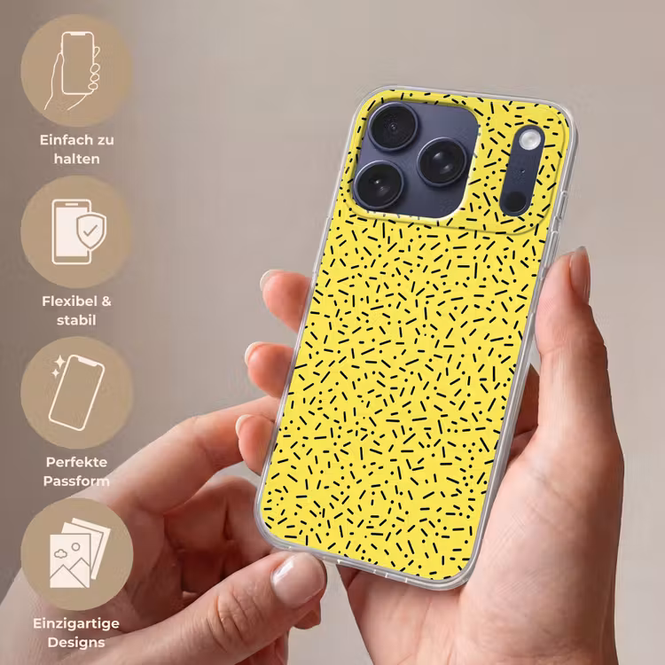 Gaming - Stippen - Strepen - Geel Telefoonhoesje iPhone 17 Pro klein -sfeer3_DE