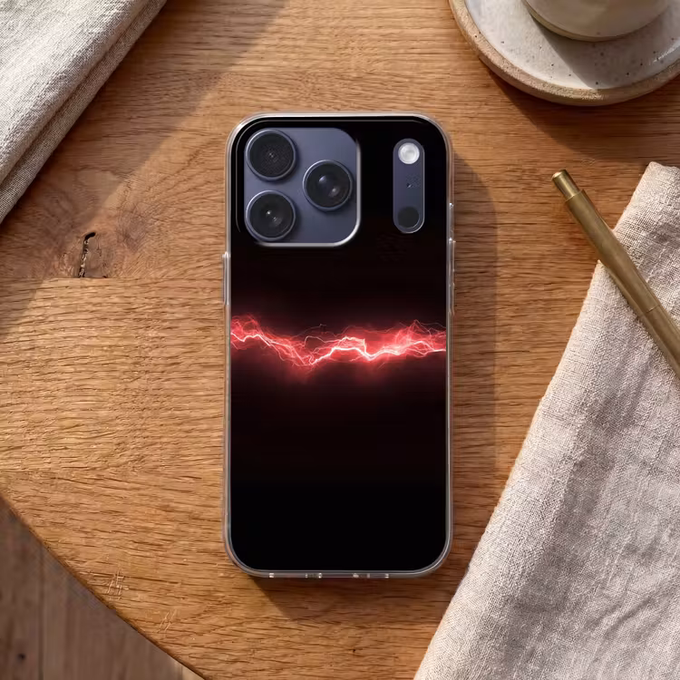 Gaming - Rood - Elektriciteit - Energie - Lijn Telefoonhoesje iPhone 17 Pro klein -sfeer1