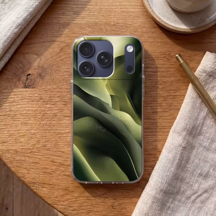 Gaming - Golven - Abstract - Heuvels - Groen Telefoonhoesje iPhone 17 Pro klein -sfeer1
