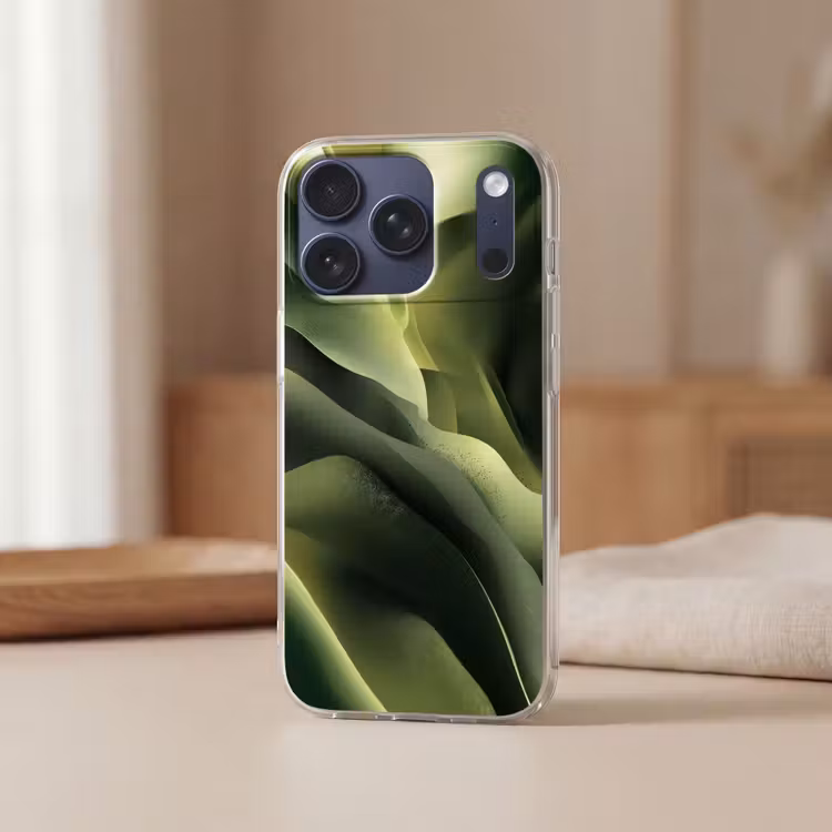 Gaming - Golven - Abstract - Heuvels - Groen Telefoonhoesje iPhone 17 Pro klein -sfeer2