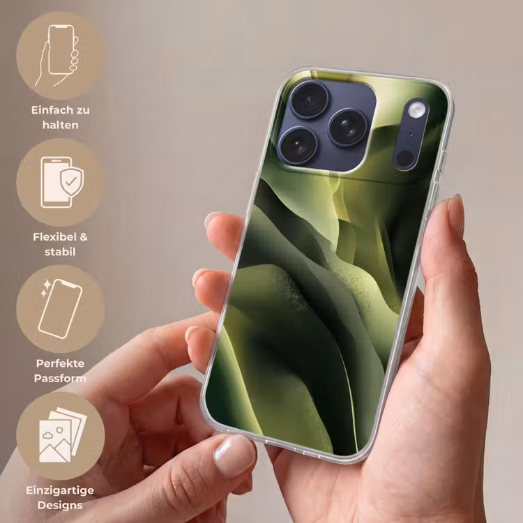Gaming - Golven - Abstract - Heuvels - Groen Telefoonhoesje iPhone 17 Pro klein -sfeer3_DE