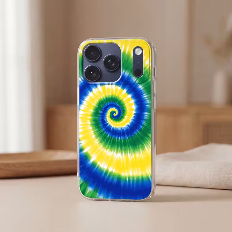 Spiraal - Groen - Draaiend Telefoonhoesje iPhone 17 Pro klein -sfeer2