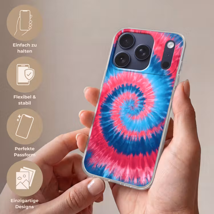 Spiraal - Roze - Draaiend Telefoonhoesje iPhone 17 Pro klein -sfeer3_DE