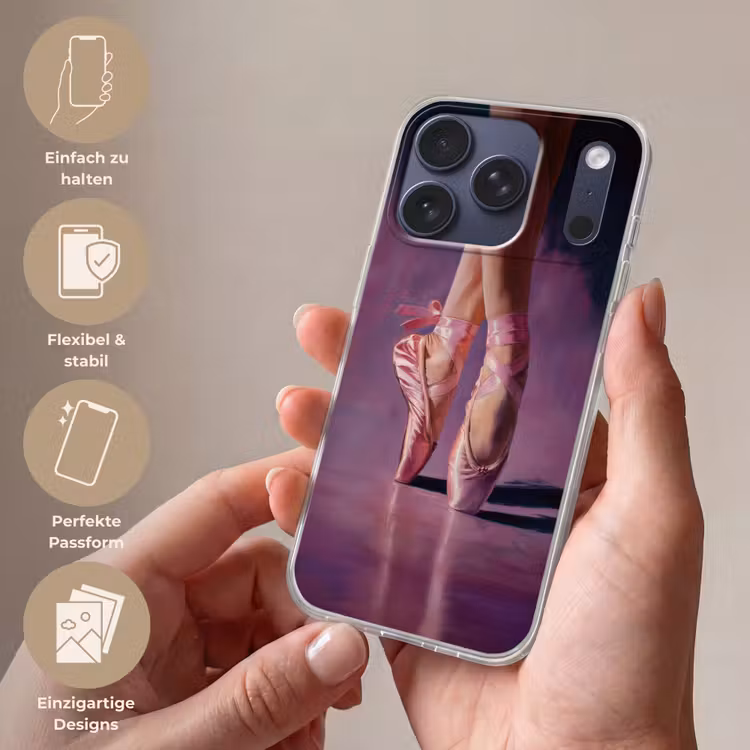Spitzen - Paars - Contrast Telefoonhoesje iPhone 17 Pro klein -sfeer3_DE