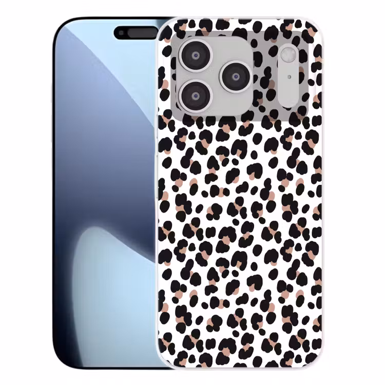 Vlekken - Zwart - Onregelmatig - Luipaard Telefoonhoesje iPhone 17 Pro klein 878 -3d