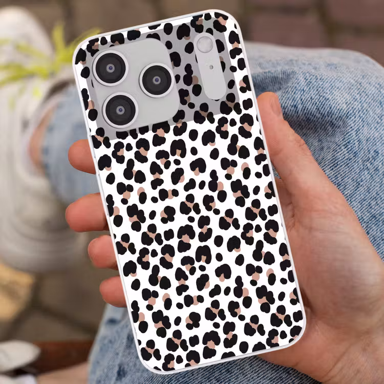 Vlekken - Zwart - Onregelmatig - Luipaard Telefoonhoesje iPhone 17 Pro klein 878 -sfeer2