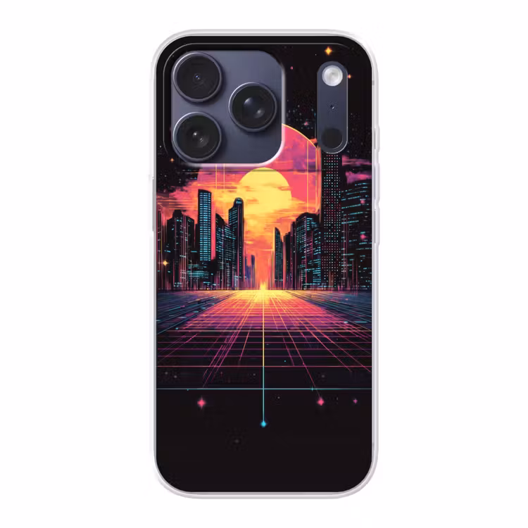 Stad - Gebouwen - Zon - Geel Telefoonhoesje iPhone 17 Pro klein -3d