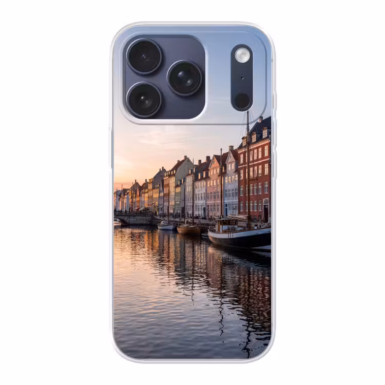 Stad - Gracht - Zonsondergang - Klassiek - Kleurrijk Telefoonhoesje iPhone 17 Pro klein -3d