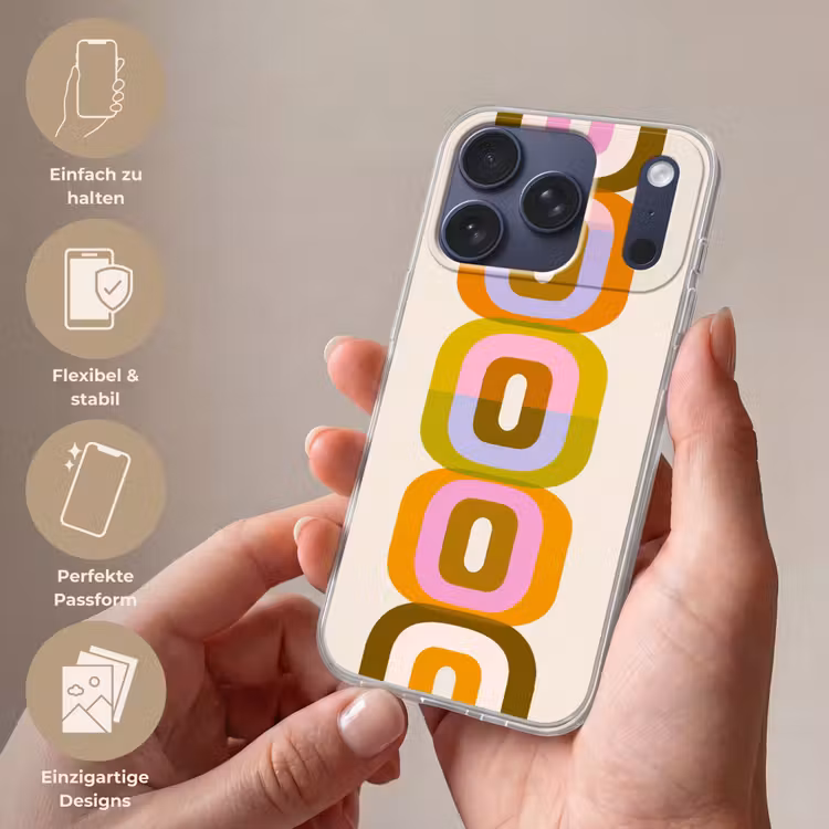 Stapel - Vormen - Geblokt - Oranje Telefoonhoesje iPhone 17 Pro klein -sfeer3_DE