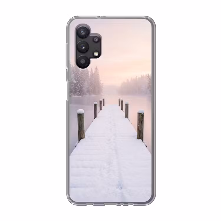 Steiger - Meer - Mist - Winter - Serene Telefoonhoesje Samsung Galaxy A32 5G klein -3d
