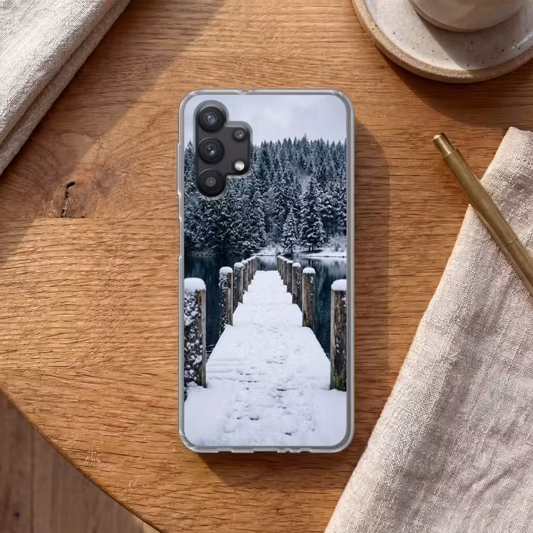 Steiger - Meer - Sneeuw - Bergen - Rustgevend Telefoonhoesje Samsung Galaxy A32 5G klein -sfeer1
