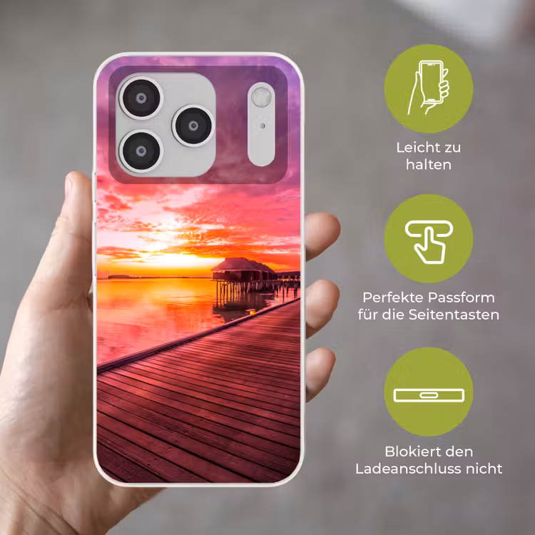 Steiger - Water - Zon - Roze - Horizon Telefoonhoesje iPhone 17 Pro klein -sfeer3_DE
