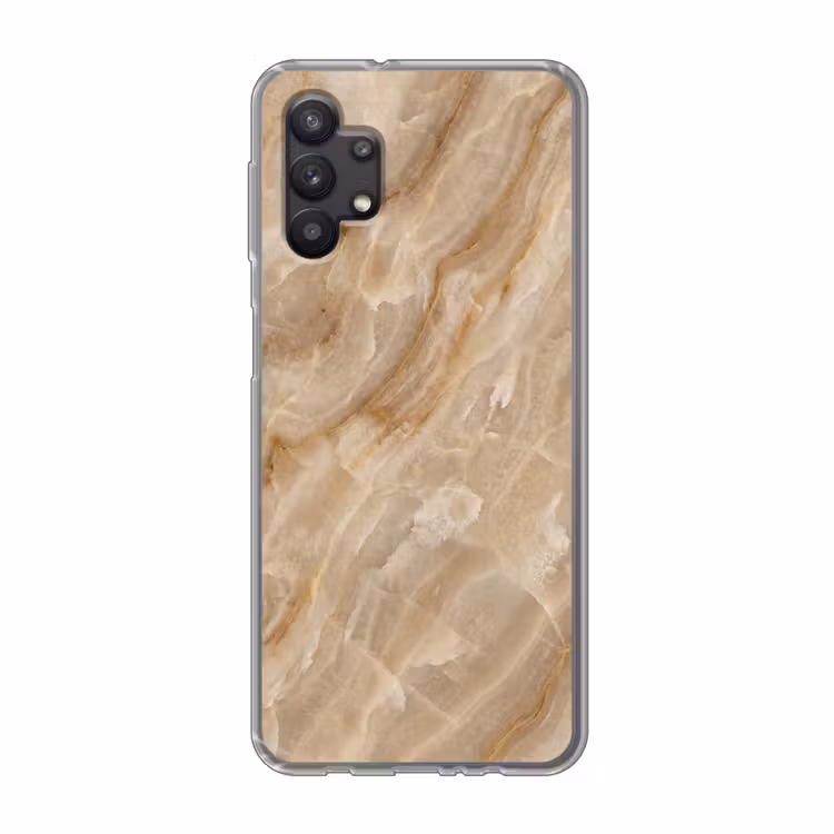 Steen - Ader - Natuur - Modern - Beige Telefoonhoesje Samsung Galaxy A32 5G klein -3d