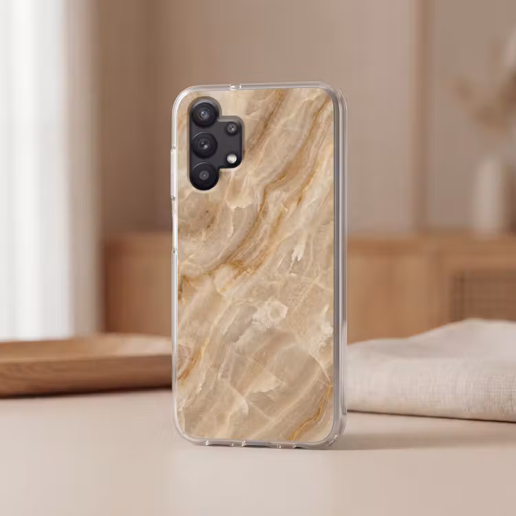 Steen - Ader - Natuur - Modern - Beige Telefoonhoesje Samsung Galaxy A32 5G klein -sfeer2