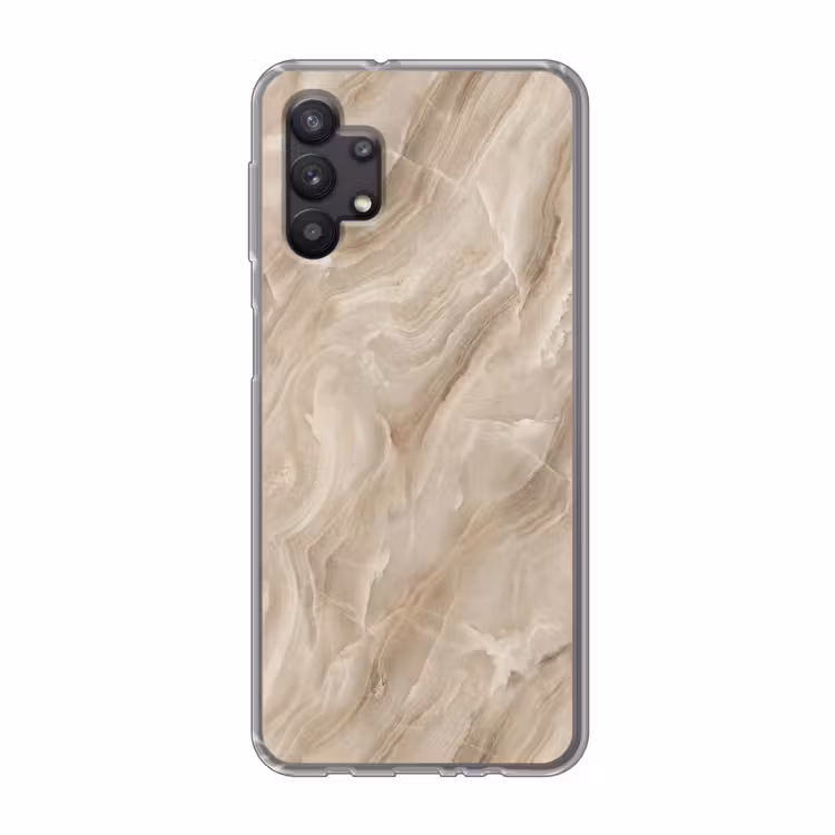 Steen - Golvend - Abstract - Beige Telefoonhoesje Samsung Galaxy A32 5G klein -3d