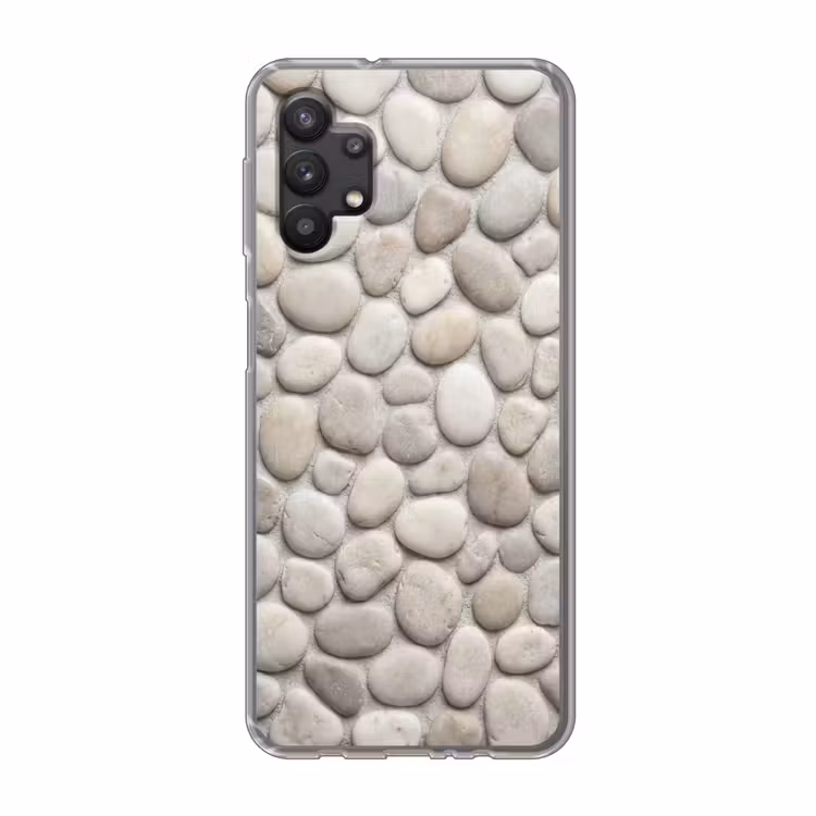Steen - Kiezel - Natuur - Minimalistisch - Beige Telefoonhoesje Samsung Galaxy A32 5G klein -3d