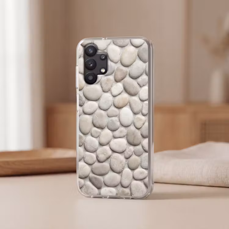 Steen - Kiezel - Natuur - Minimalistisch - Beige Telefoonhoesje Samsung Galaxy A32 5G klein -sfeer2
