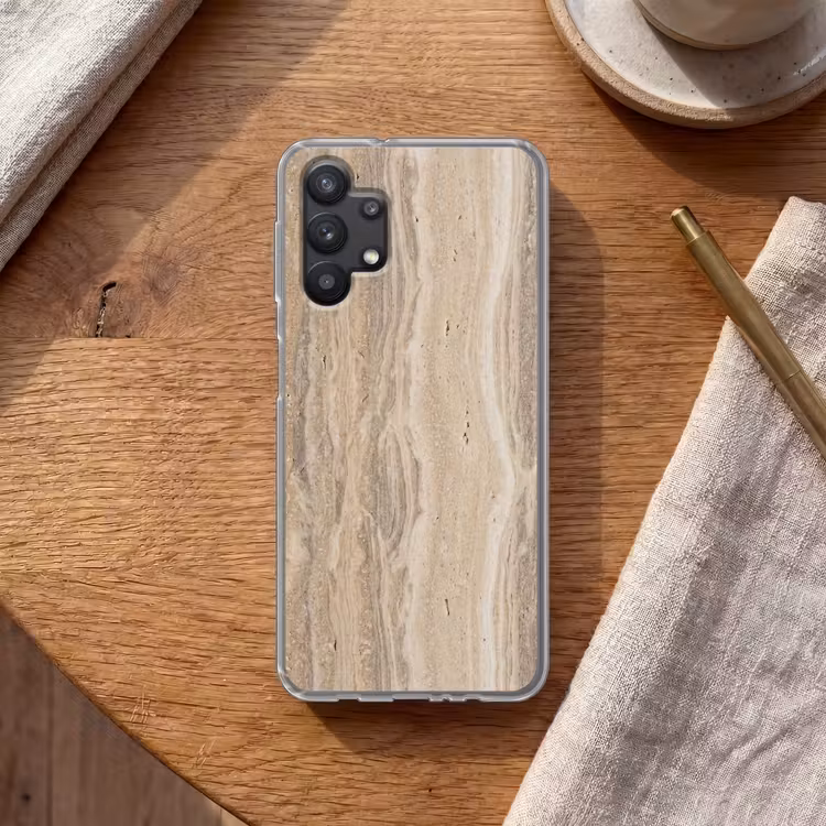 Steen - Patroon - Textuur - Natuurlijk - Beige Telefoonhoesje Samsung Galaxy A32 5G klein -sfeer1