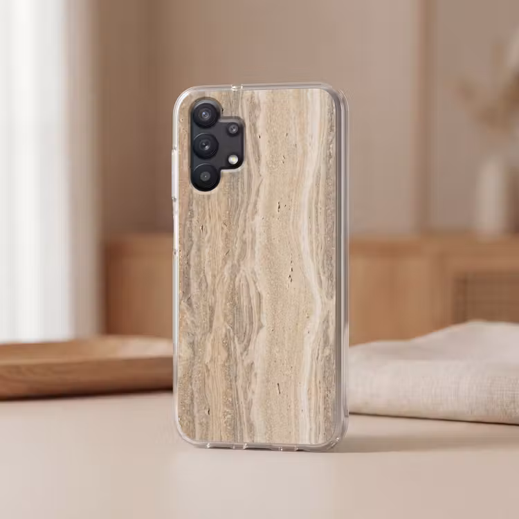 Steen - Patroon - Textuur - Natuurlijk - Beige Telefoonhoesje Samsung Galaxy A32 5G klein -sfeer2