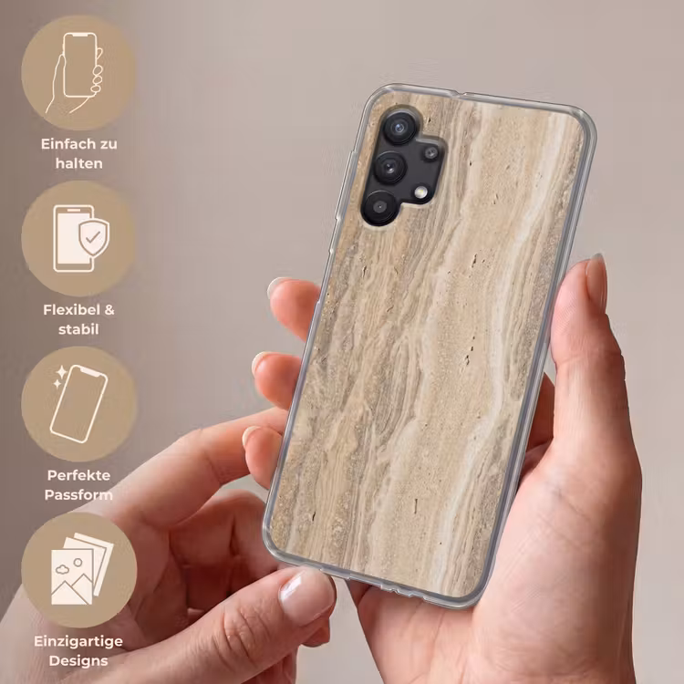 Steen - Patroon - Textuur - Natuurlijk - Beige Telefoonhoesje Samsung Galaxy A32 5G klein -sfeer3_DE
