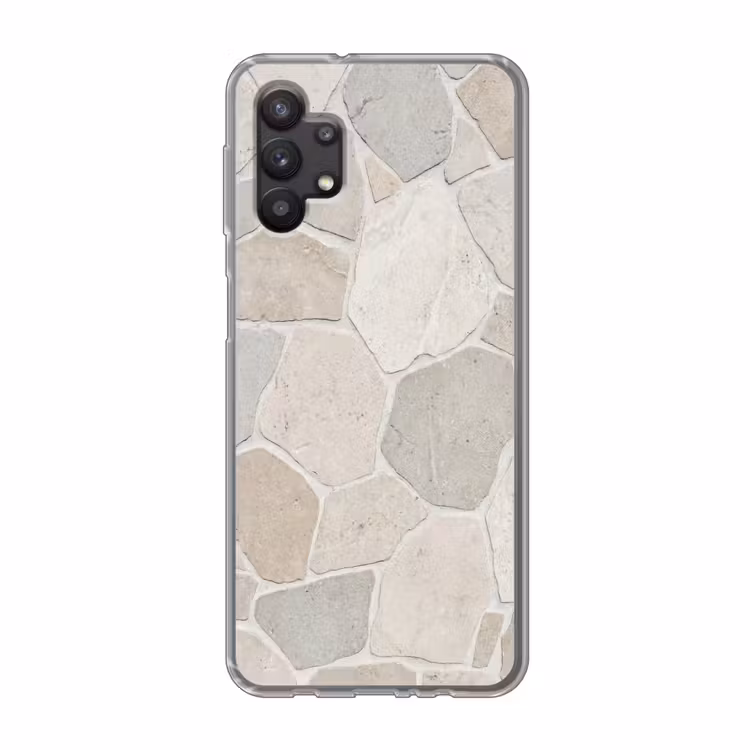 Steen - Patroon - Textuur - Beige Telefoonhoesje Samsung Galaxy A32 5G klein -3d