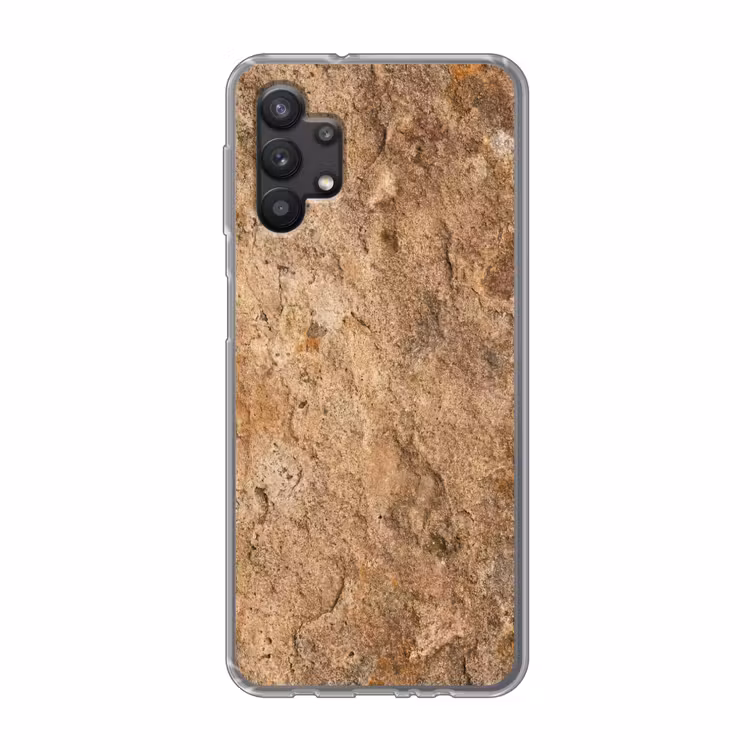 Steen - Natuur - Textuur - Abstract - Bruin Telefoonhoesje Samsung Galaxy A32 5G klein -3d