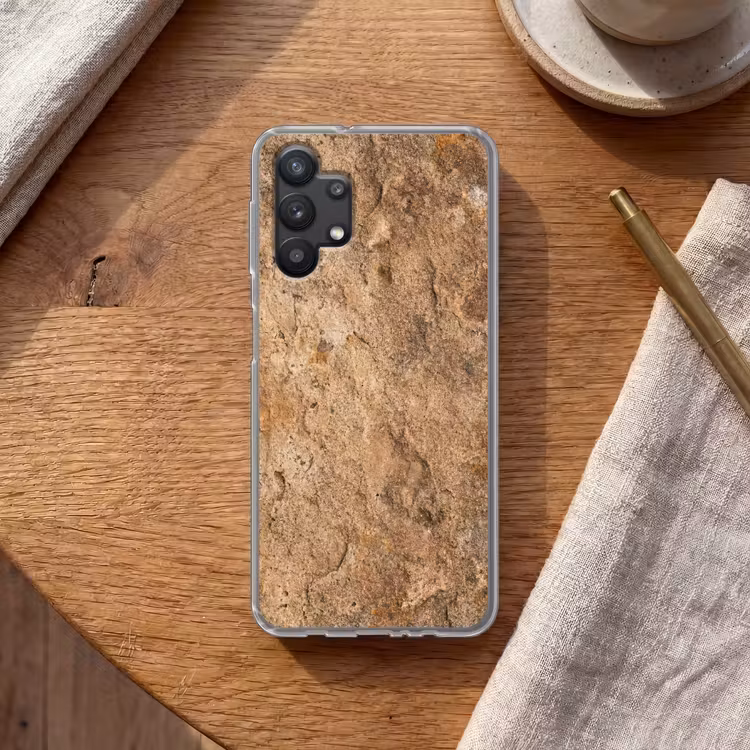Steen - Natuur - Textuur - Abstract - Bruin Telefoonhoesje Samsung Galaxy A32 5G klein -sfeer1