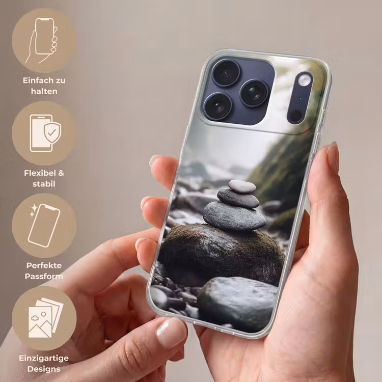 Stenen - Stapel - Natuur Telefoonhoesje iPhone 17 Pro klein -sfeer3_DE
