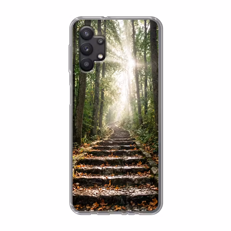 Stenen - Trap - Bos - Natuur Telefoonhoesje Samsung Galaxy A32 5G klein -3d
