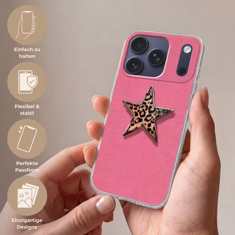Ster - Luipaard - Print - Roze Telefoonhoesje iPhone 17 Pro klein -sfeer3_DE