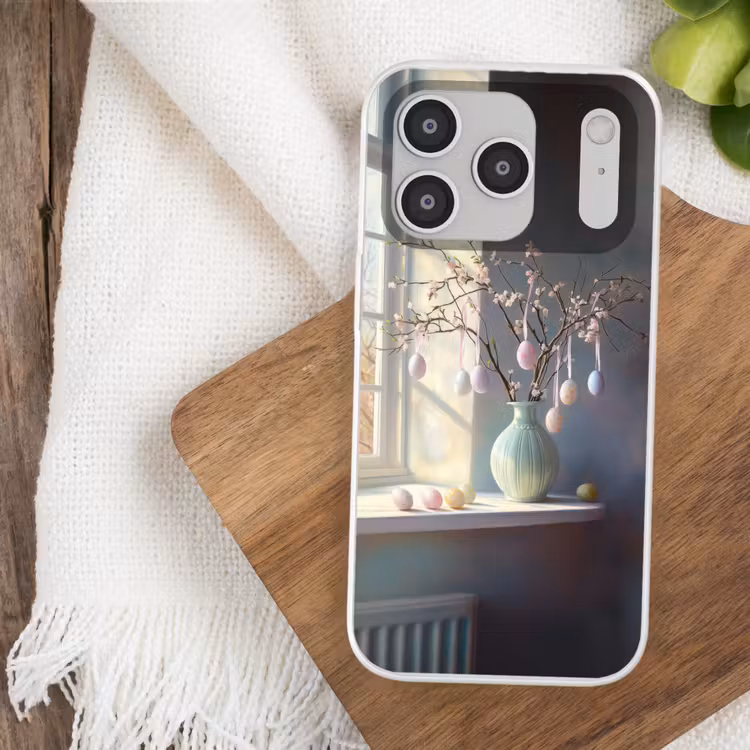 Stilleven - Vaas - Paastak Telefoonhoesje iPhone 17 Pro klein -sfeer1