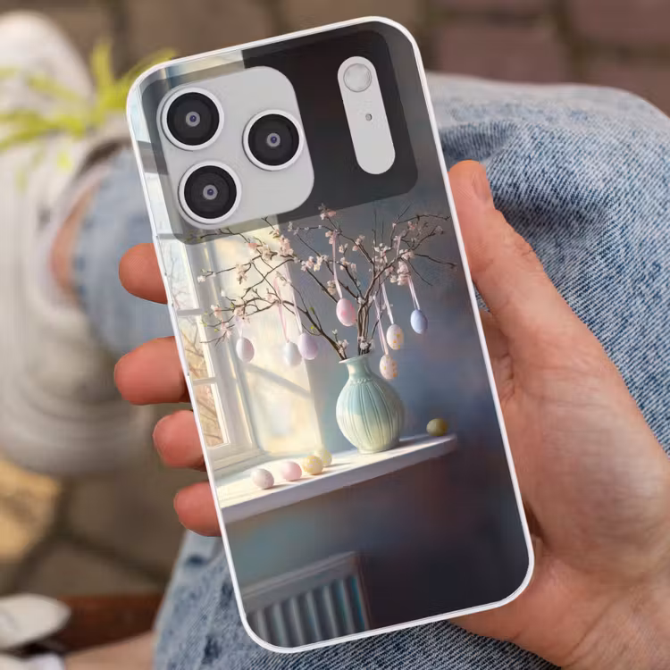 Stilleven - Vaas - Paastak Telefoonhoesje iPhone 17 Pro klein -sfeer2