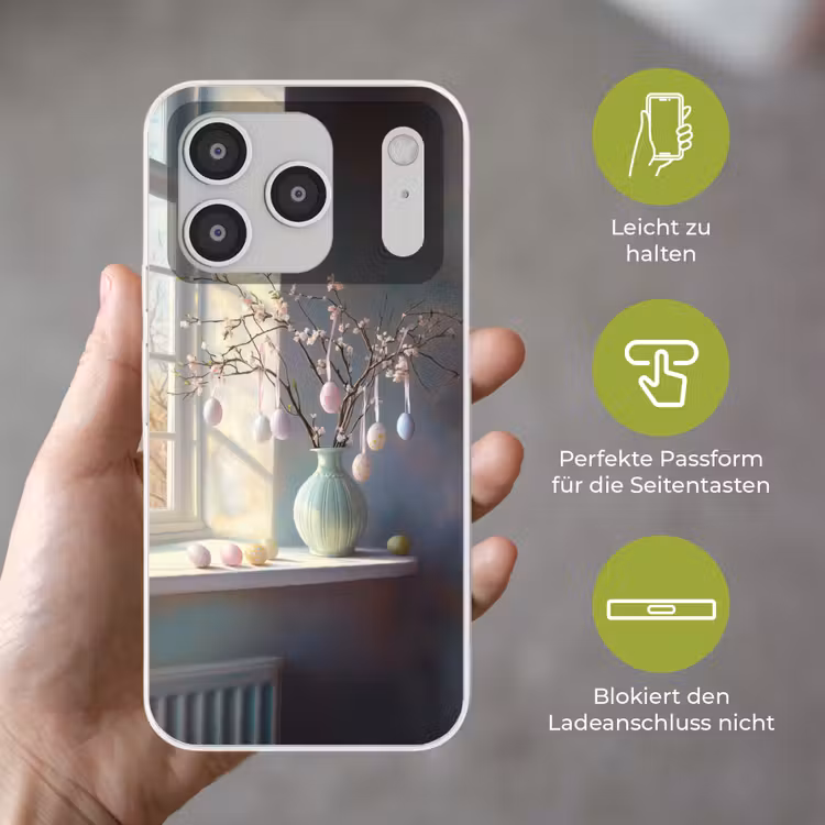 Stilleven - Vaas - Paastak Telefoonhoesje iPhone 17 Pro klein -sfeer3_DE