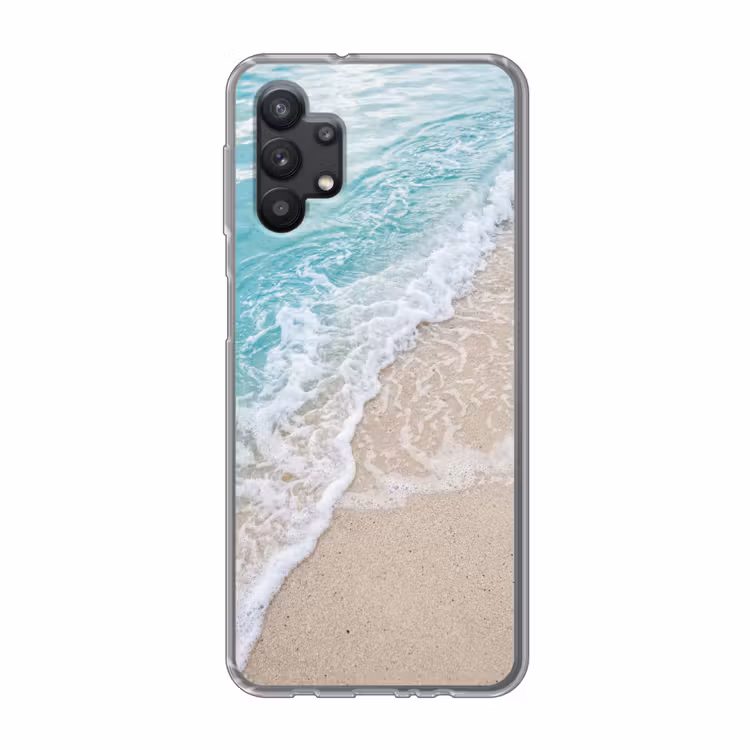 Strand - Zee - Golf - Natuur - Blauw Telefoonhoesje Samsung Galaxy A32 5G klein -3d