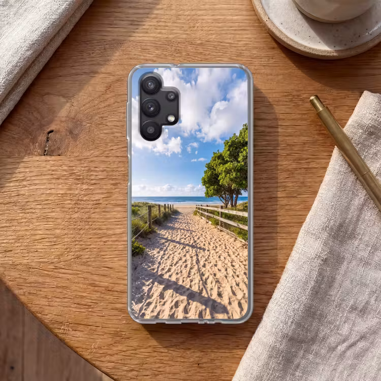 Strand - Zandpad - Oceaan - Natuur Telefoonhoesje Samsung Galaxy A32 5G klein -sfeer1