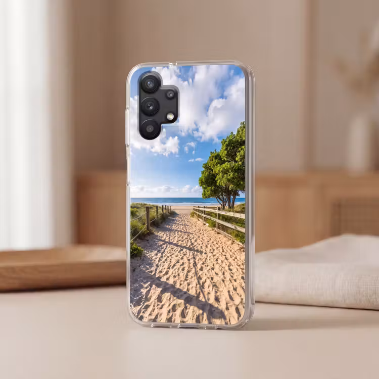 Strand - Zandpad - Oceaan - Natuur Telefoonhoesje Samsung Galaxy A32 5G klein -sfeer2