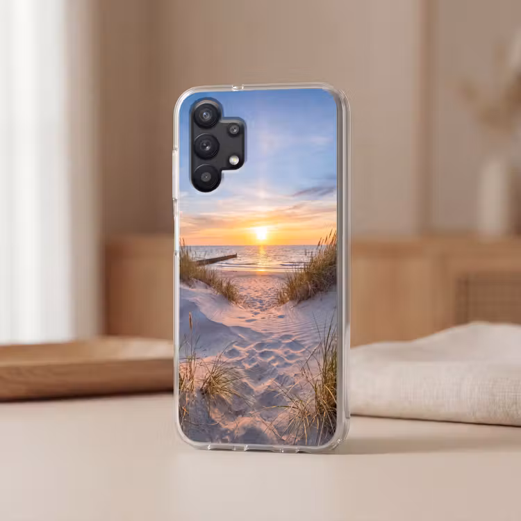 Strand - Zonsondergang - Natuur - Landschap Telefoonhoesje Samsung Galaxy A32 5G klein -sfeer2