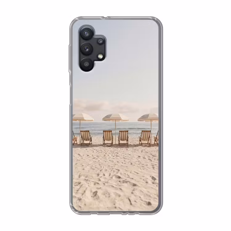 Strand - Stoelen - Parasol Telefoonhoesje Samsung Galaxy A32 5G klein -3d