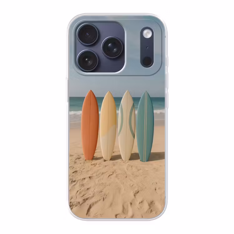 Strand - Surfbord - Pastel Telefoonhoesje iPhone 17 Pro klein -3d