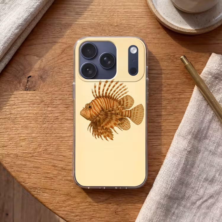 Strepen - Vis - Rond - Stekels Telefoonhoesje iPhone 17 Pro klein -sfeer1