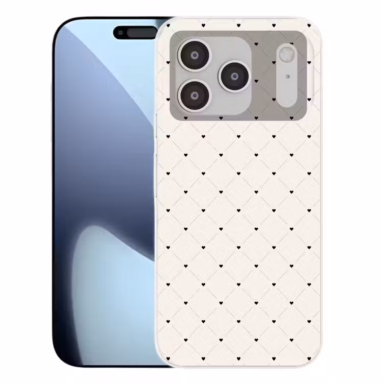Streep - Hart - Wit - Zwart Telefoonhoesje iPhone 17 Pro klein 878 -3d